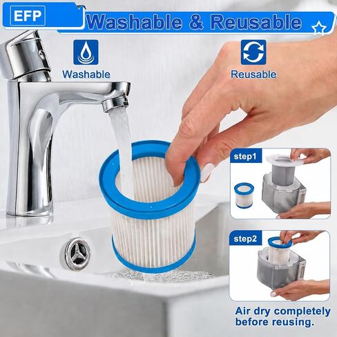 EFP 6 Packs VPF20 Washable Replacement Filters for Black and Decker Smartech Pet 2-in-1 Stick Vacuum - Six Filter Pack - Upgrade and Replaces Lemige in Kuwait