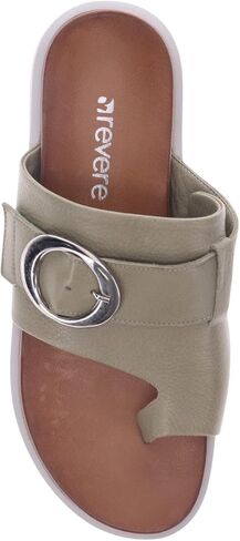 Revere Biscay Women’s Sandals - Premium Leather, Toe Post Slide Sandals, Adjustable Straps, Arch Support, Shock-Absorbing, Stylish & Comfortable for Travel & Daily Wear Sage 6-6.5 M US in Kuwait