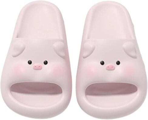 Pig Slippers Women & Kids Cute Single Strap Slides Easy Clean One-piece Molded Non-Slip Y2K Platform Indoor Outdoor Shower & Travel Beach Sandals in Kuwait