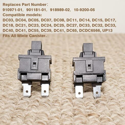 910971-01 Vacuum On/Off Switch Replacement Part for Dyson & Miele, 2 Pack | Fits Dyson DC04, DC05, DC07, DC08, DC11, DC14, DC15, DC29, DC32, DC33 & All Miele Canisters in Kuwait