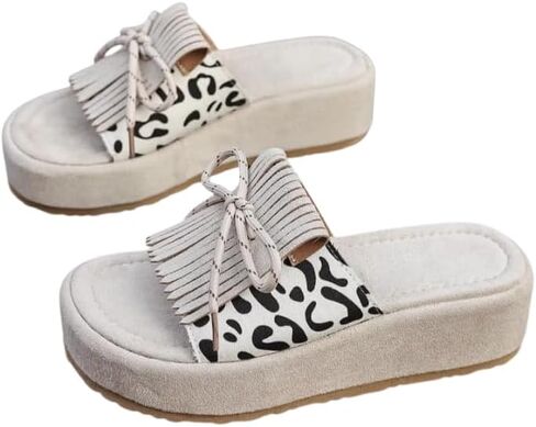 Slide Sandals for Women or Ladies Dressy Summer Casual, Cute Bow Tie Knot On Top Strap, Comfy Slip On Cork Foot Bed in Kuwait