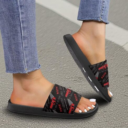 Unisex Slide Sandals Patriotic Pool Slippers Lightweight Casual EVA Flat Sandals Flip Flops in Kuwait