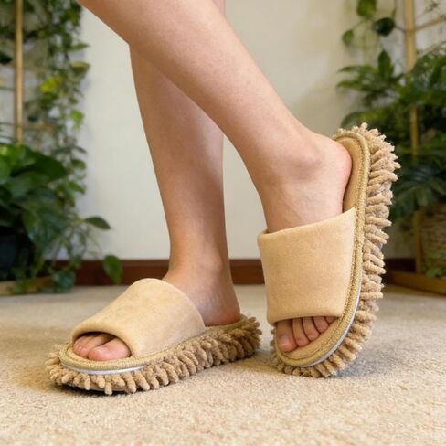 1 Pair Washable Microfiber Dust Mop Slippers Lazy Quick Cleaning Floor Cleaning Bathroom Shoes Cleanning Tools Slipper in Kuwait