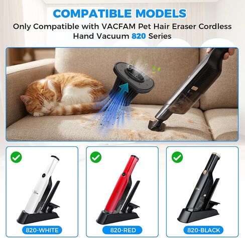4 Pack 820 Vacuum Replacement Filter for 820 Series Pet Hair Eraser Filter Handheld Vacuum Washable & Reusable Mesh Filter Set Only Compatible with VACFAM 820 Cordless Vacuum Cleaner in Kuwait
