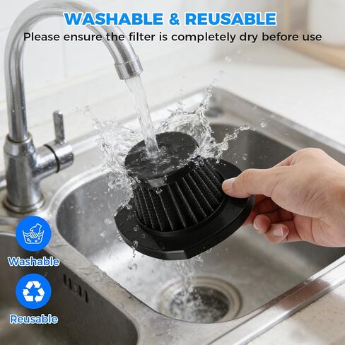 4 Pack 820 Vacuum Replacement Filter for 820 Series Pet Hair Eraser Filter Handheld Vacuum Washable & Reusable Mesh Filter Set Only Compatible with VACFAM 820 Cordless Vacuum Cleaner in Kuwait