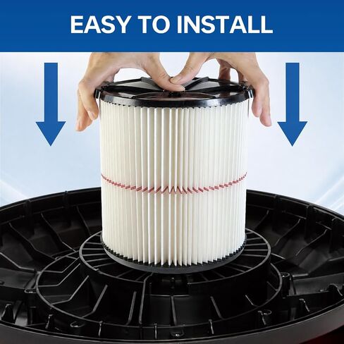 2 Pack Replacement Filter for Craftsman CMXZVBE38754,Red Stripe General | Filter for Most 5 to 20 Gallon Shop Vacuums, Replaces # 009-38754, Easy Installation,Traps General Debris,Wet Dry Vac Filter in Kuwait