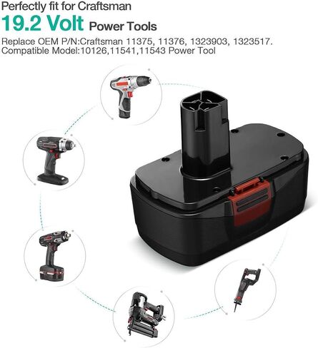 VANON 2Pack 4.8Ah 19.2V Ni-MH Replacement for Craftsman 19.2 Volt Battery | Compatible with C-3 130279005 130279003 130279017 1323517 11376 315.11485 ,for drills sanders and weed eaters in Kuwait