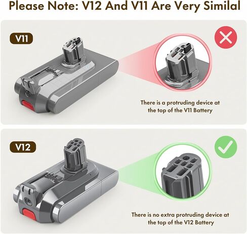 V12 63-min Battery Replacement : With Sony Battery Cell, Compatible with V12 Detect Slim, SV20, SV26, SV30, SV34, SV35, SV46, 965470-01, 394167-1, 386706-85, Includes 2 Filters & Switch Lock in Kuwait