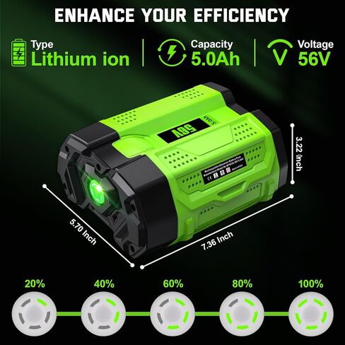 Replacement for EGO 56V Battery and Charger Combo BA1400 56V 5.0Ah Lithium-Ion Battery and CH2100 Charger Set in Saudi Arabia