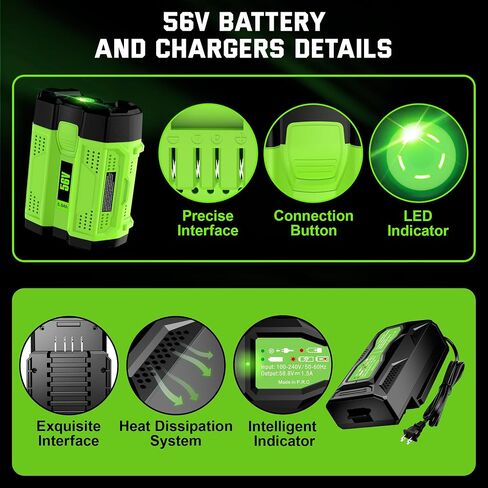 Replacement for EGO 56V Battery and Charger Combo BA1400 56V 5.0Ah Lithium-Ion Battery and CH2100 Charger Set in Saudi Arabia