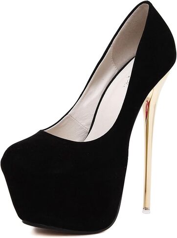 ZHLONG Women Platform High Heels 16CM Ladies Pumps Faux Suede Party Dress Shoes Large Size 34-45 in Kuwait
