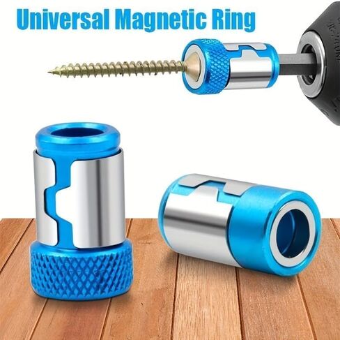 6PCS Magnetic Screw Ring, Magnetic Screw Holder, Bit Magnetizer Ring, Alloy Steel Magnetic Bit Holder, 1/4in 6.35mm Universal Removable Screw Magnetizer for Hex Screwdriver, Power Bits, DIY Repair in Kuwait