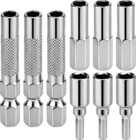 Flutesan 9 Pack 1/4 to 4mm Bit Adapter, Hex Screwdriver Converter, Magnetic Converter Adapter Precision Bits, 1/4 to 4mm Drill Extension for Precision Bits Set for Repair DIY Projects in Kuwait