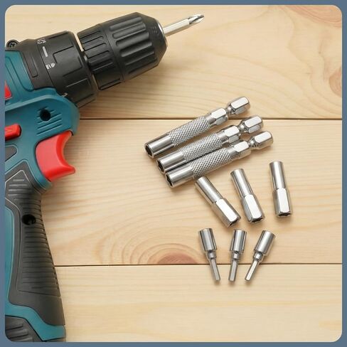 Flutesan 9 Pack 1/4 to 4mm Bit Adapter, Hex Screwdriver Converter, Magnetic Converter Adapter Precision Bits, 1/4 to 4mm Drill Extension for Precision Bits Set for Repair DIY Projects in Kuwait