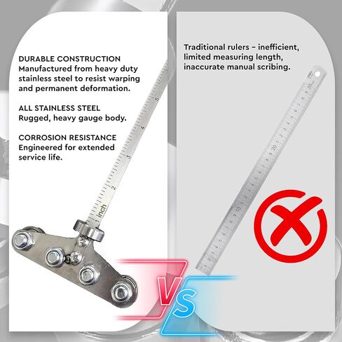 Positioning Calipers for Circular Saw, 24in Stainless Steel Circular Saw Guide Rail, Guia para Sierra Circular, Adjustable Rip Cut Tool for Woodworking (24 x 1.38 x 3.74 Inch) in Kuwait
