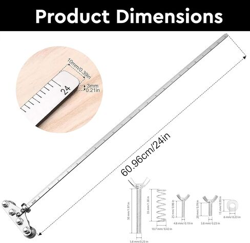 Positioning Calipers for Circular Saw, 24in Stainless Steel Circular Saw Guide Rail, Guia para Sierra Circular, Adjustable Rip Cut Tool for Woodworking (24 x 1.38 x 3.74 Inch) in Kuwait