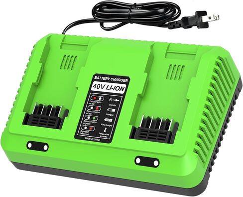 2port Charger Replacement for Greenworks 40V Charger 29482, Compatible with Greenworks 40V Battery 29462 29472 BAF702 L-300 BAF704 BAF705 in Kuwait