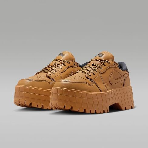 Air Jordan 1 Brooklyn Low Women's Shoes (Wheat/Team Red/Metallic Gold/Anthracite) in Kuwait