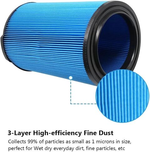 VF5000 Filter for Ridgid Shop Vac 5-20 Gallon, 3-Layer Wet/Dry Replacement, Compatible with WD1450 WD0970 WD1270 WD1680 WD1851 RV2400A in Kuwait