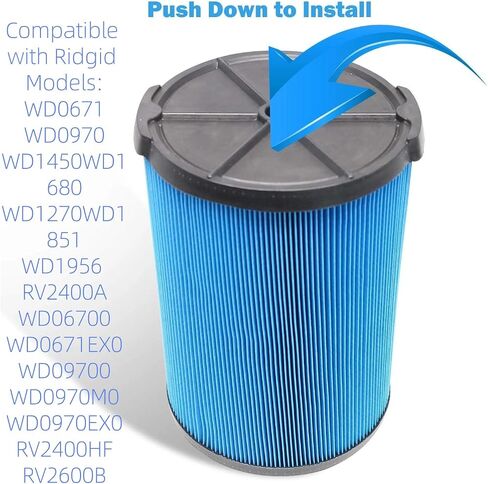 VF5000 Filter for Ridgid Shop Vac 5-20 Gallon, 3-Layer Wet/Dry Replacement, Compatible with WD1450 WD0970 WD1270 WD1680 WD1851 RV2400A in Kuwait