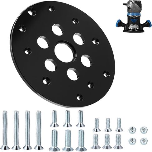 Lounsweer Guide Bushing Router Plate Universal Router Sub Base Features 1-1/4" Center Opening to Accept Guide Bushings Includes Mounting Hardware for Woodworking DIY Trimming Table Insert Replacement in Kuwait
