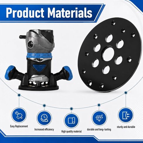 Lounsweer Guide Bushing Router Plate Universal Router Sub Base Features 1-1/4" Center Opening to Accept Guide Bushings Includes Mounting Hardware for Woodworking DIY Trimming Table Insert Replacement in Kuwait