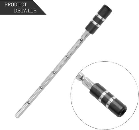Hex Socket Magnetic Extension Bar Rod for 1/8 in Screwdriver Bits, Metal Shaft Adapter Enables Secure Bit Hold and for ACCESS to Tight Hard-to-Reach Spaces in Kuwait