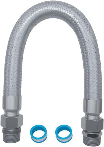 20" Stainless Steel Compressor Jumper Hose 1/4" NPT Male Tube | Fits Air Compressors, SUS304 Stainless, -50°F to 870°F, Corrosion-Resistant in Kuwait
