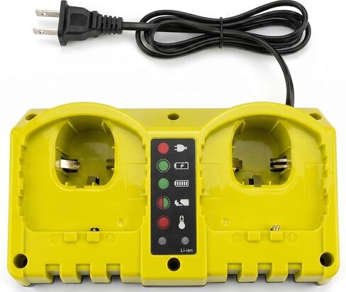 Compatible with Ryobi 18V Battery Charger,P117 Dual-Port Rapid Charger for Ryobi 18V One+ Lithium Battery P100 P102 P103 P105 P107 P108 P190 PBP006 PBP2005 PBP005 in Kuwait
