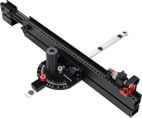 GOINGMAKE Table Saw Miter Gauge with Long Extentable Fence from 21 to 38 Inch and Micro Adjust Flip Stop and 13 Angle Stop Holes, Miter Gauge for Table Saw for Crosscut and Miter, Fit 3/8" x 3/4" Slot in Kuwait