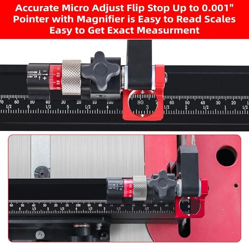 GOINGMAKE Table Saw Miter Gauge with Long Extentable Fence from 21 to 38 Inch and Micro Adjust Flip Stop and 13 Angle Stop Holes, Miter Gauge for Table Saw for Crosscut and Miter, Fit 3/8" x 3/4" Slot in Kuwait