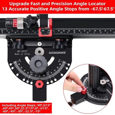 GOINGMAKE Table Saw Miter Gauge with Long Extentable Fence from 21 to 38 Inch and Micro Adjust Flip Stop and 13 Angle Stop Holes, Miter Gauge for Table Saw for Crosscut and Miter, Fit 3/8" x 3/4" Slot in Kuwait