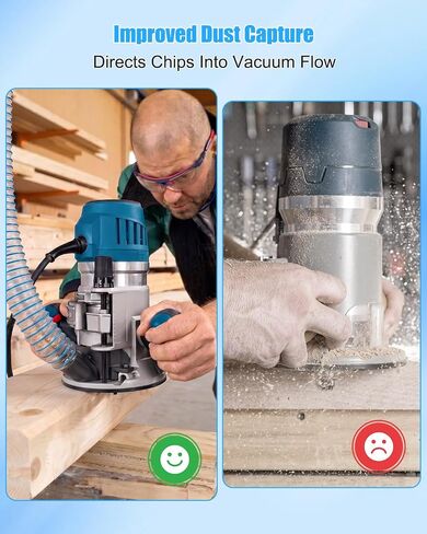 Router Dust Port Adapter Compatible with Bosch 1617EVS RA1161 Fixed Base | Custom Fit Dust Collection Adapter Connects 1-1/4 Inch Vacuum Hose for Cleaner Routing and Improved Debris Control in Kuwait