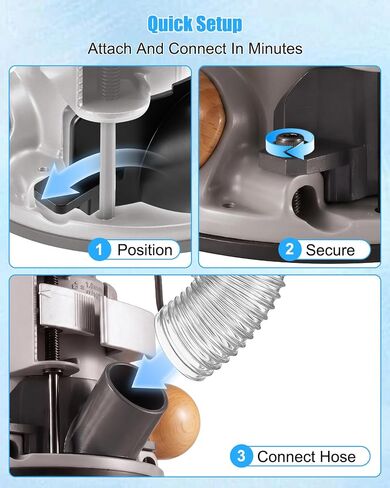 Router Dust Port Adapter Compatible with Bosch 1617EVS RA1161 Fixed Base | Custom Fit Dust Collection Adapter Connects 1-1/4 Inch Vacuum Hose for Cleaner Routing and Improved Debris Control in Kuwait