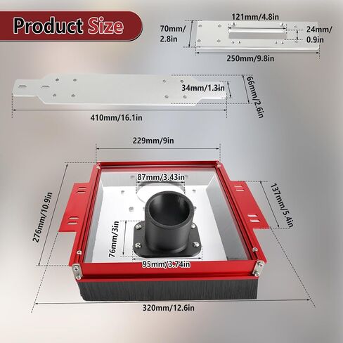 Linear Rail Router Sled Slide Connector with Dust Collection, 2-1/2" Interface Connect Dust Extractor Fit for 20mm Linear Rails and SBR20UU & SCS20UU Slide Block in Kuwait