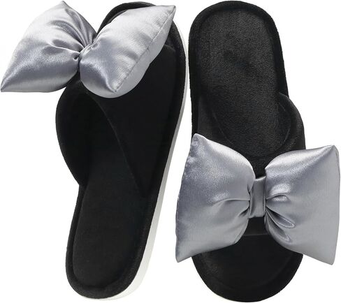 Cute Slippers for Women Bow Bedroom House Shoes Open Toe Womens Slippers with Memory Foam Indoor Outdoor Anti-Skid Sole Slides Spa Birthday Gifts for Women Mom Her Ladies Bridesmaid in Kuwait