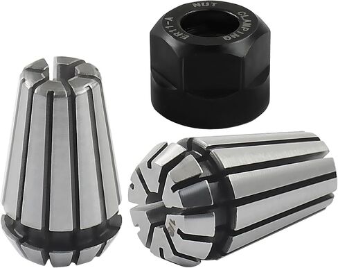 Piutouyar High Precision ER11 1/8 & 1/4 Inch Spring Collet Nut Set, 2 Pcs ER11 1/8 Inch & 1/4 Inch Collets Chuck & Clamping Nut for CNC Engraving, Milling, Lathe Machines in Kuwait