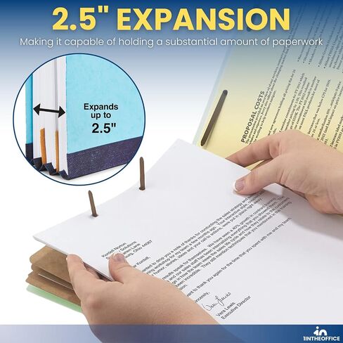 1InTheOffice Classification Folders, 2 Divider Classification Folders, File Folders with Dividers, 2.5" Expansion, Letter Size, Light Blue, 20 pcs in Saudi Arabia