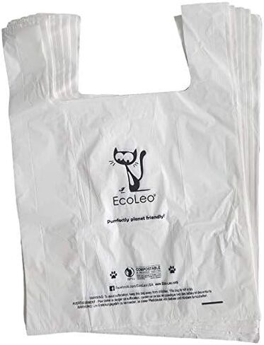 EcoLeo, Compatible with Litter-Robot 3, Plant-Derived and Plastic-free, Handle Waste Drawer Liner Bags, Thick, for Automatic Litter Box, Compatible with Leo's Loo in Saudi Arabia