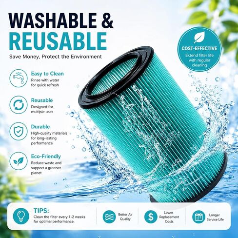 VF6000 Filter for Rigid 5-20 Gallon Wet Dry Vacuums | Fits WD5500, WD0671, WD6425, WD7000, WD1280, WD1851, WD1680, WD1956, RV2400A, 1400RV and RV2600B vacuums. in Kuwait