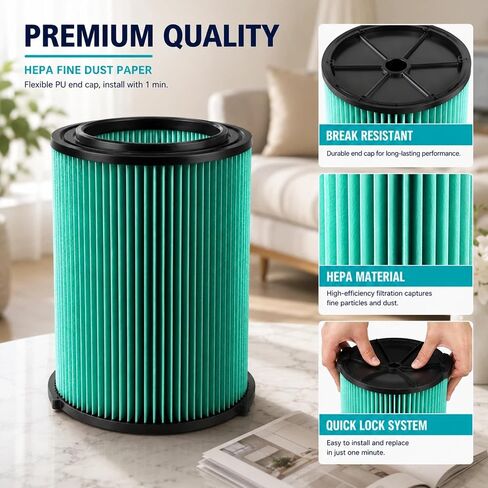 VF6000 Filter for Rigid 5-20 Gallon Wet Dry Vacuums | Fits WD5500, WD0671, WD6425, WD7000, WD1280, WD1851, WD1680, WD1956, RV2400A, 1400RV and RV2600B vacuums. in Kuwait