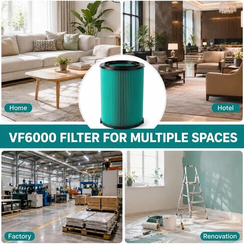 VF6000 Filter for Rigid 5-20 Gallon Wet Dry Vacuums | Fits WD5500, WD0671, WD6425, WD7000, WD1280, WD1851, WD1680, WD1956, RV2400A, 1400RV and RV2600B vacuums. in Kuwait