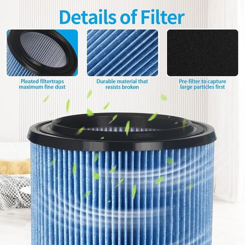 2 Packs VF5000 Filter Replacement for Ridgid Shop Vacuum Filter 5-20 Gallon WD06700 WD0671 WD0970 WD09700 WD1270 WD1450 WD1680 WD1851 RV2400A WD0970M0 WD0970EX0 RV2400HF RV2600B in Kuwait