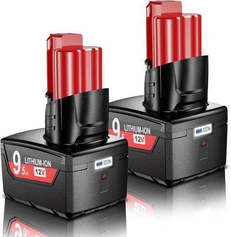 Advanced LCD Display 9.5Ah Replacement for Milwaukee M12 Battery Compatible with M12 Power Cordless Tools & 100% Compatible with All Milwaukee Original Charger in Kuwait