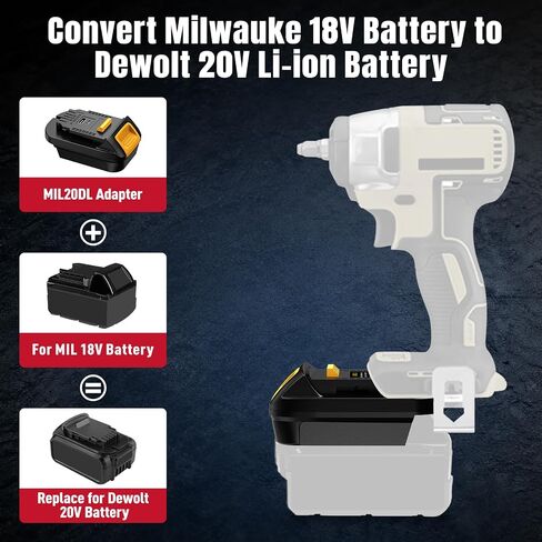 Adapter for Milwaukee to for Dewalt Battery in Kuwait