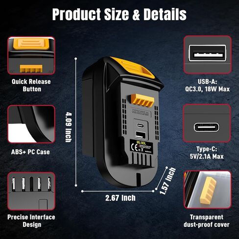 Adapter for Milwaukee to for Dewalt Battery in Kuwait