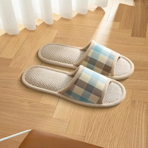 Soft Slippers for Women Men Linen Non Slip Home House Slippers for Home TX01 in Kuwait