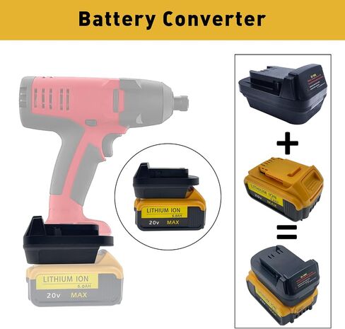 DL18ML/DW18ML Adapter for Dewalt 20V to for Milwaukee 18V Battery Adapter, Put for Dewalt 20V Batteries Run Power for M18 Battery Tools in Kuwait