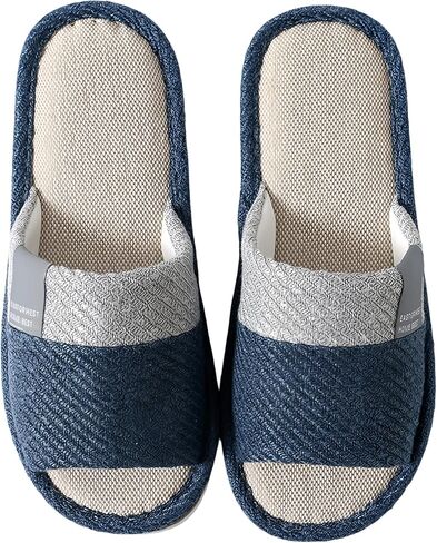 Japanese Style Open Toe Slippers Cotton Linen Indoor House Shoes For Men And Women Breathable Lightweight Washable Onsen Sandals Comfy Bedroom Floor Summer Home Footwear in Kuwait