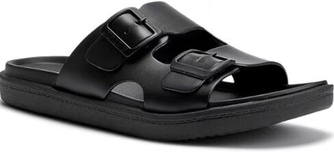 Men's and Women's Cloud Slide Sandals - Comfort Arch Support Cork Footbed Slides - Adjustable Double Buckle Strap Flat Sandals -Soft Thick Sole Non-Slip Lightweight Platform Slippers for Indoor Outdoor Beach in Kuwait